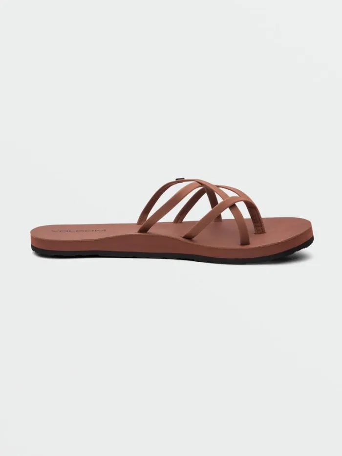 Womens Sandals Volcom New School II Sandals 8211 Dark Clay