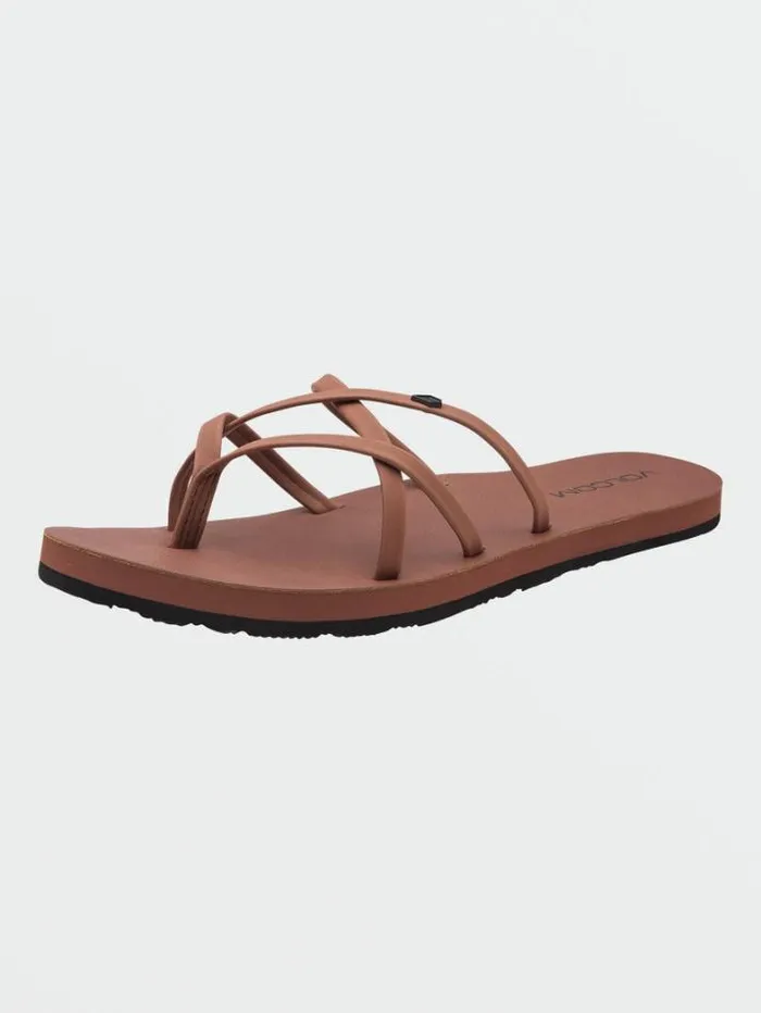 Womens Sandals Volcom New School II Sandals 8211 Dark Clay
