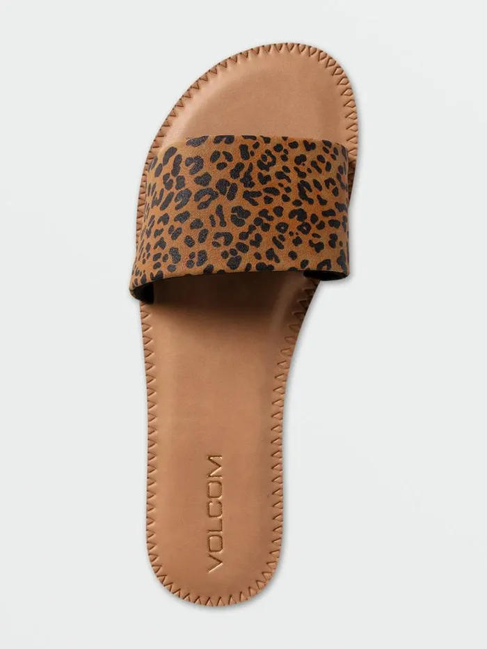 Womens Sandals Volcom Simple Slide Sandals 8211 Cheetah