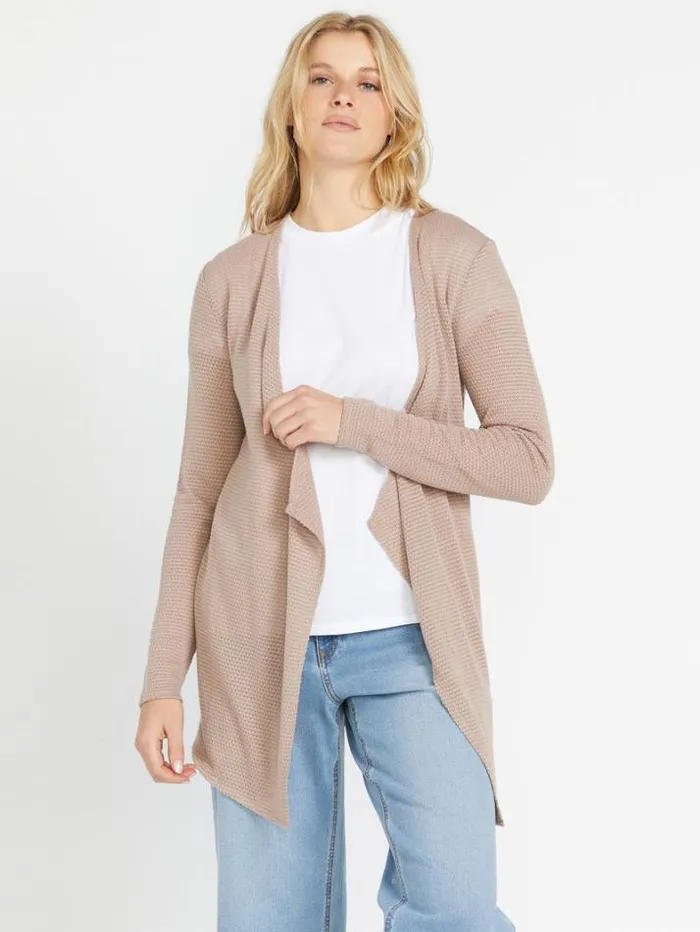 Womens Sweaters and Cardigans Volcom Go Go Wrap Sweater 8211 Stone