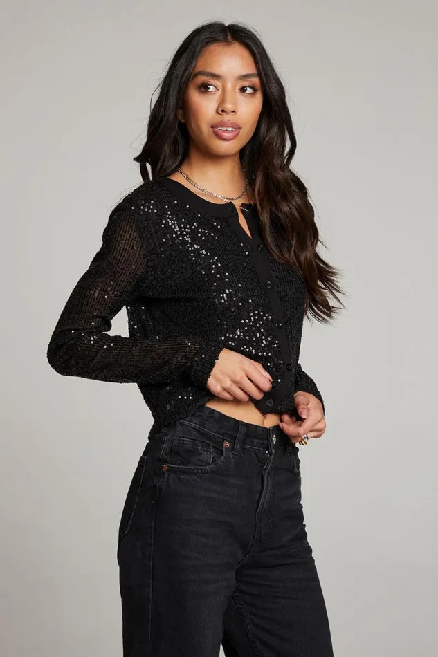 Womens Tops Chaser Brand Adam Licorice Cardigan