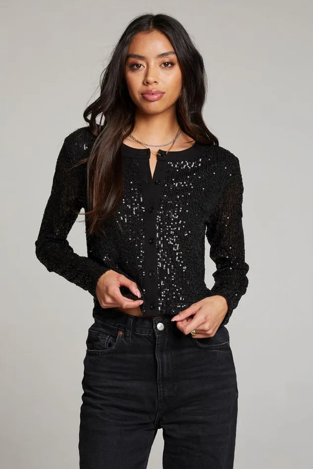 Womens Tops Chaser Brand Adam Licorice Cardigan