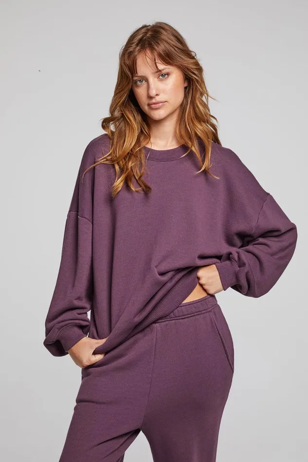 Womens Tops Chaser Brand Casbah Plum Perfect Pullover