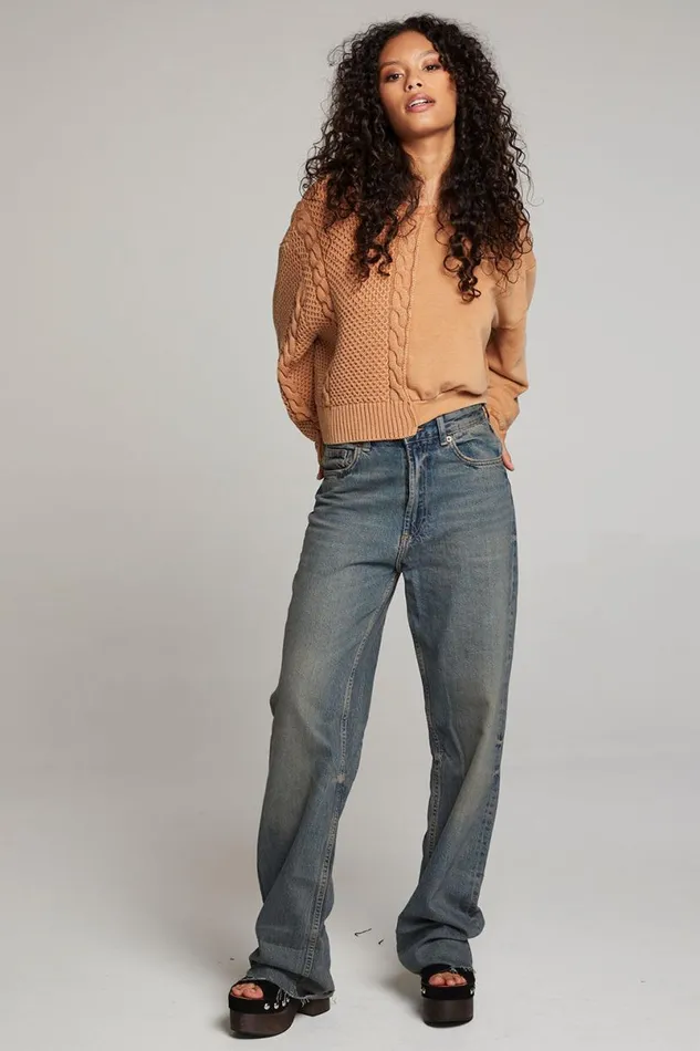 Womens Tops Chaser Brand Cloud Toffee Pullover