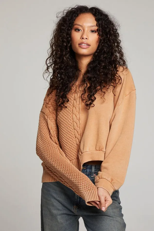 Womens Tops Chaser Brand Cloud Toffee Pullover