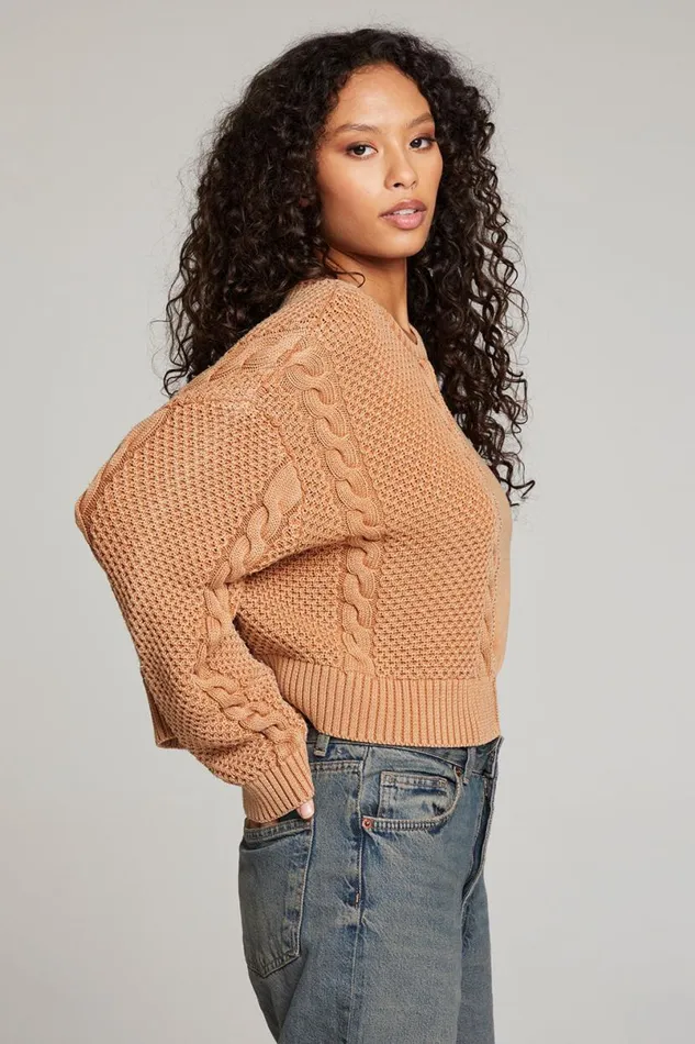Womens Tops Chaser Brand Cloud Toffee Pullover