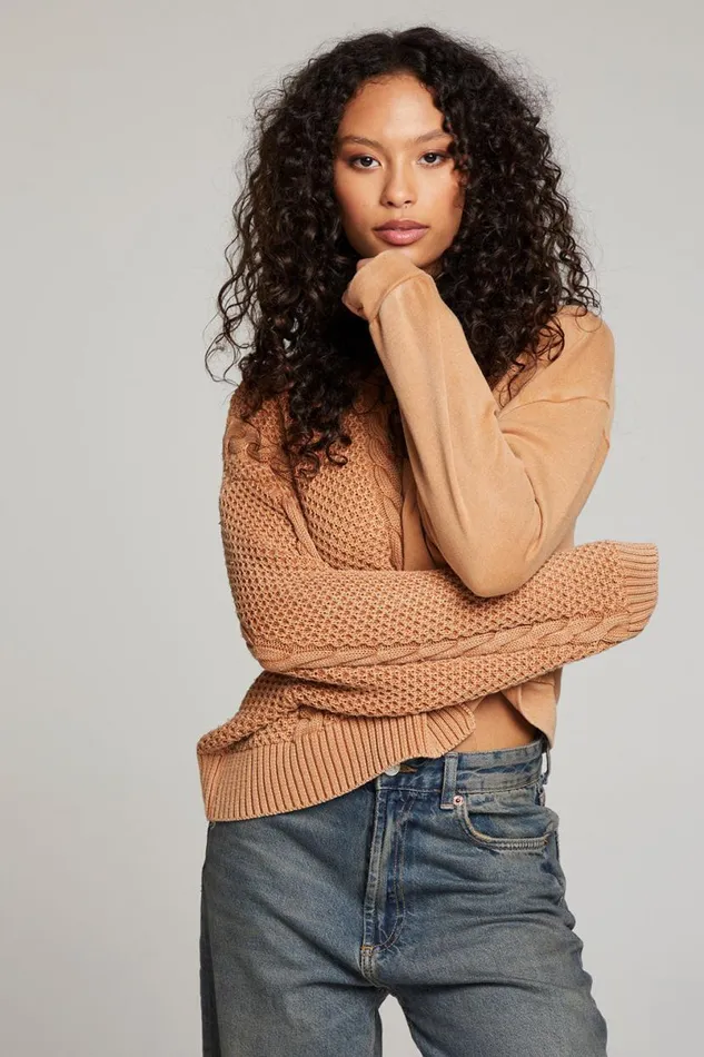 Womens Tops Chaser Brand Cloud Toffee Pullover