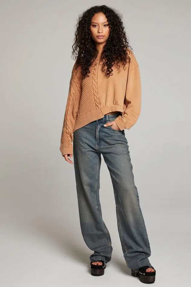 Womens Tops Chaser Brand Cloud Toffee Pullover