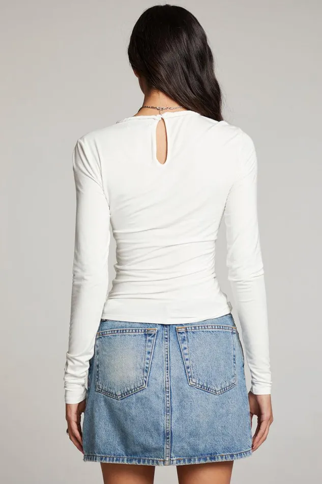 Womens Tops Chaser Brand Crime White Long Sleeve