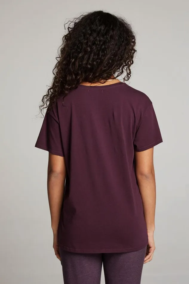 Womens Tops Chaser Brand Everyday Essential Plum Perfect V Neck Tee
