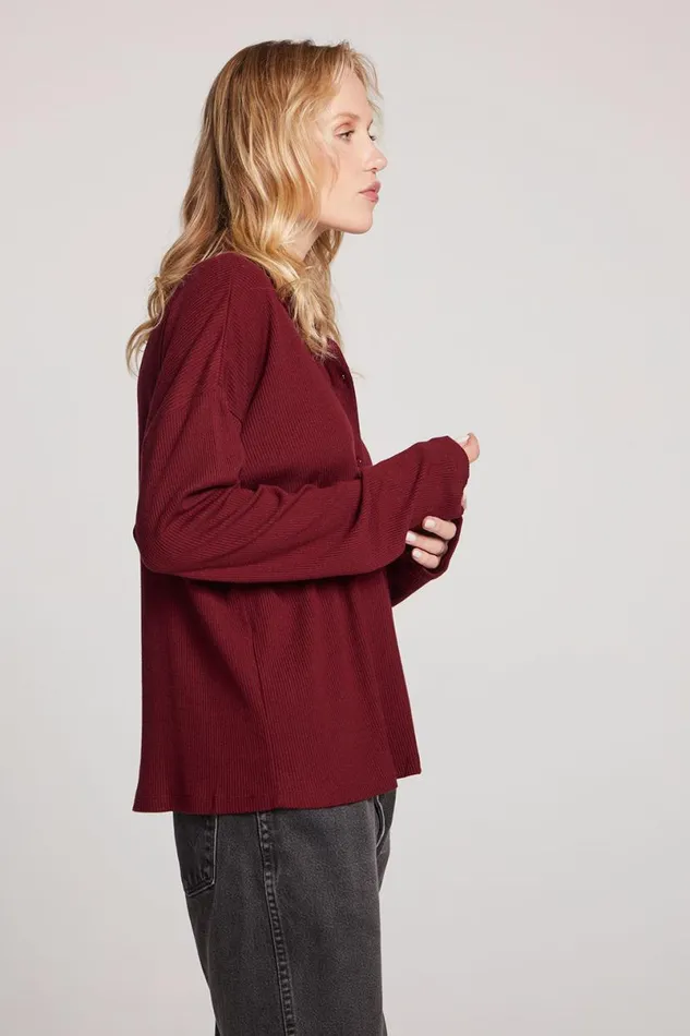 Womens Tops Chaser Brand Fenna Fig Button Down