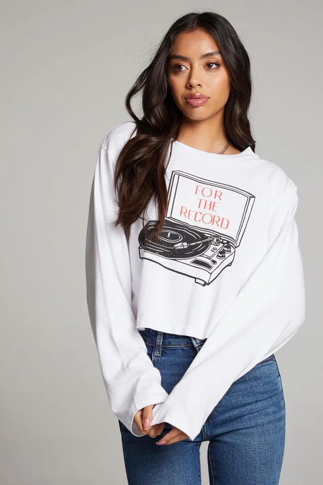 Womens Tops Chaser Brand For The Record Long Sleeve
