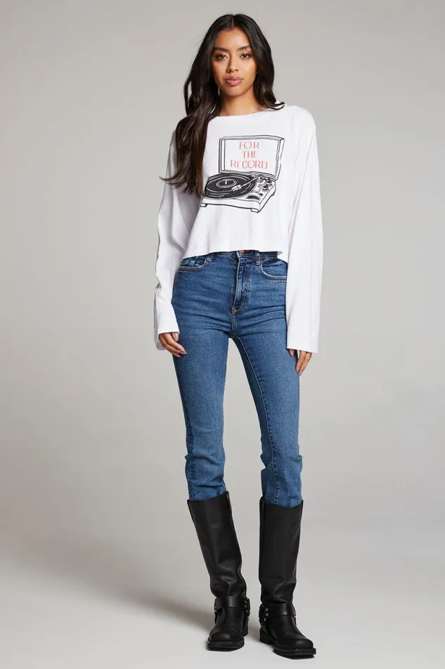 Womens Tops Chaser Brand For The Record Long Sleeve