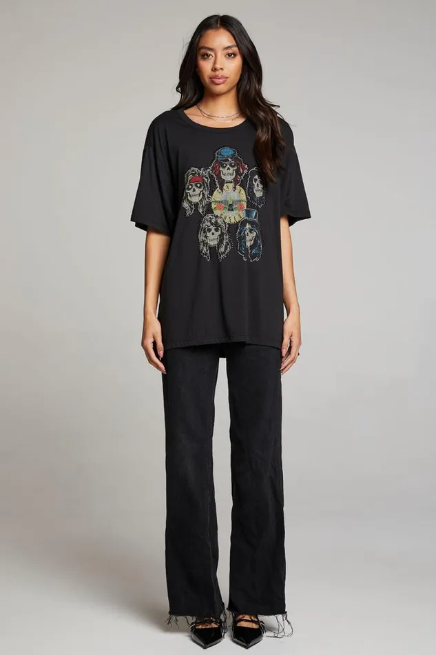 Womens Tops Chaser Brand Guns N039 Roses Los Angeles Coliseum One Size Tee