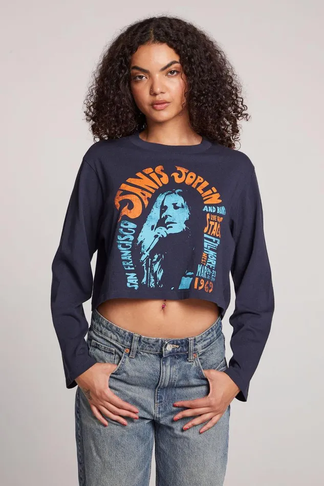 Womens Tops Chaser Brand Janis Joplin Live In San Francisco Long Sleeve