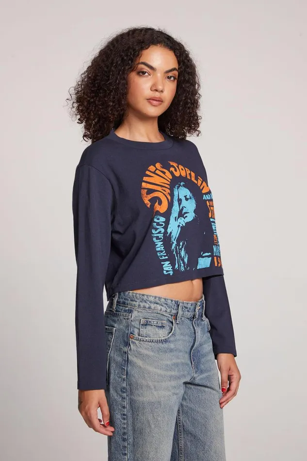 Womens Tops Chaser Brand Janis Joplin Live In San Francisco Long Sleeve