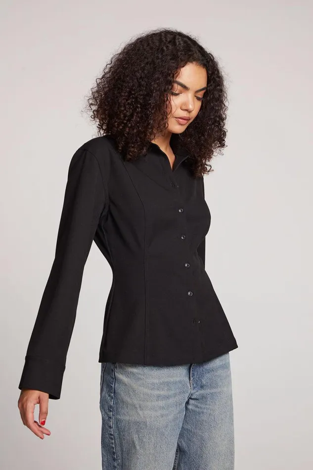 Womens Tops Chaser Brand Lauren Licorice Long Sleeve