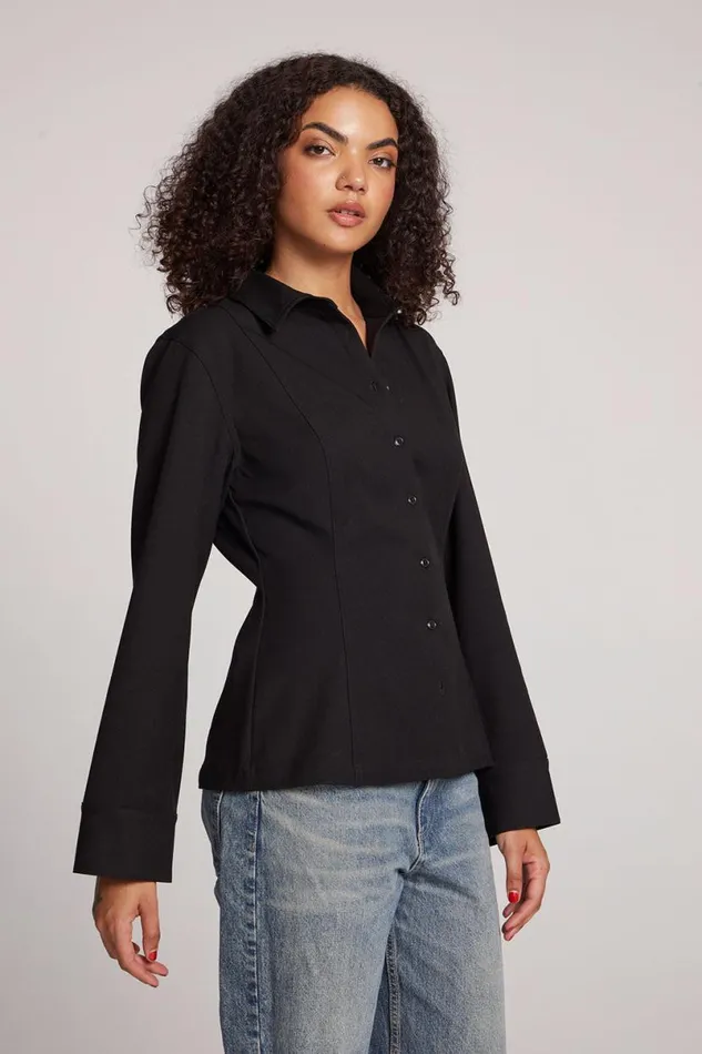 Womens Tops Chaser Brand Lauren Licorice Long Sleeve