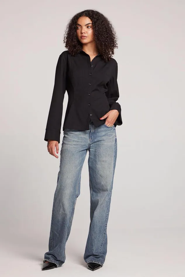 Womens Tops Chaser Brand Lauren Licorice Long Sleeve