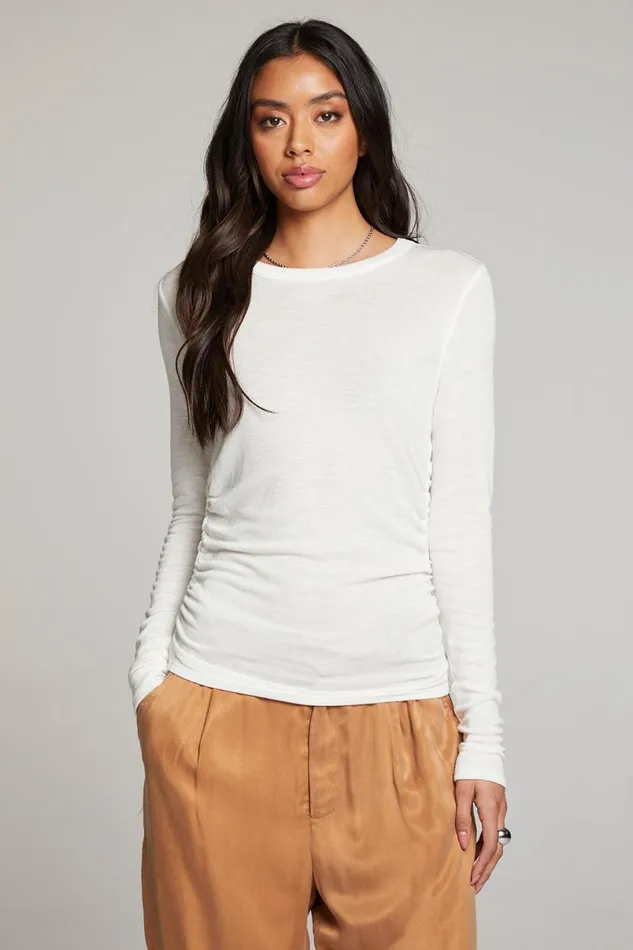 Womens Tops Chaser Brand Louis White Long Sleeve