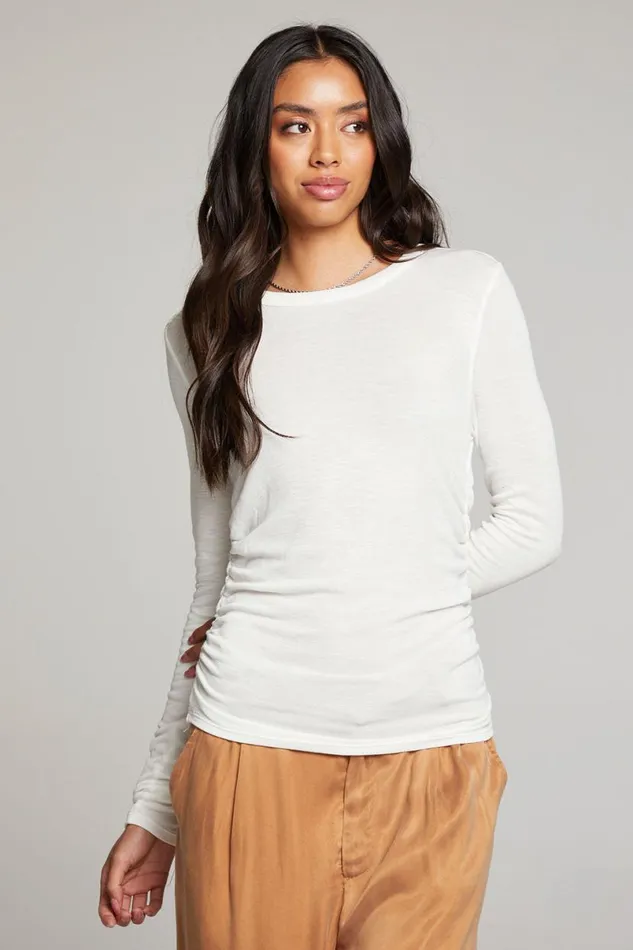 Womens Tops Chaser Brand Louis White Long Sleeve