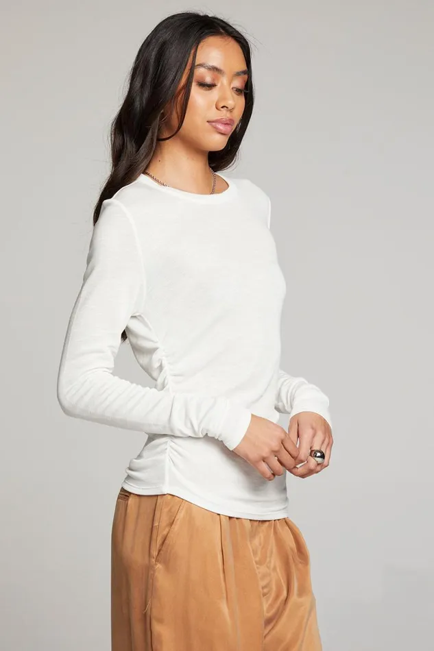 Womens Tops Chaser Brand Louis White Long Sleeve