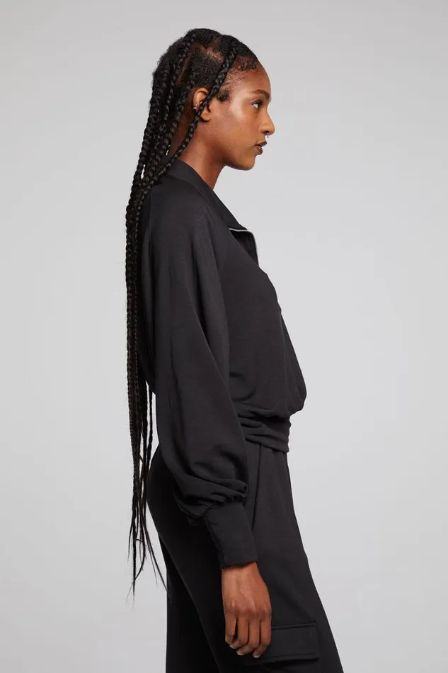 Womens Tops Chaser Brand Midnight Licorice Half Zip