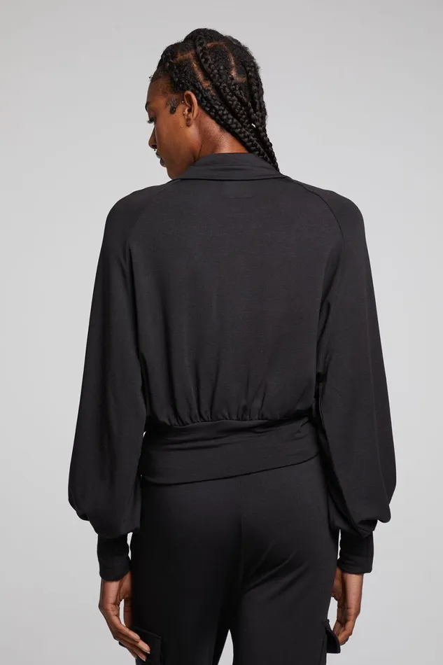 Womens Tops Chaser Brand Midnight Licorice Half Zip