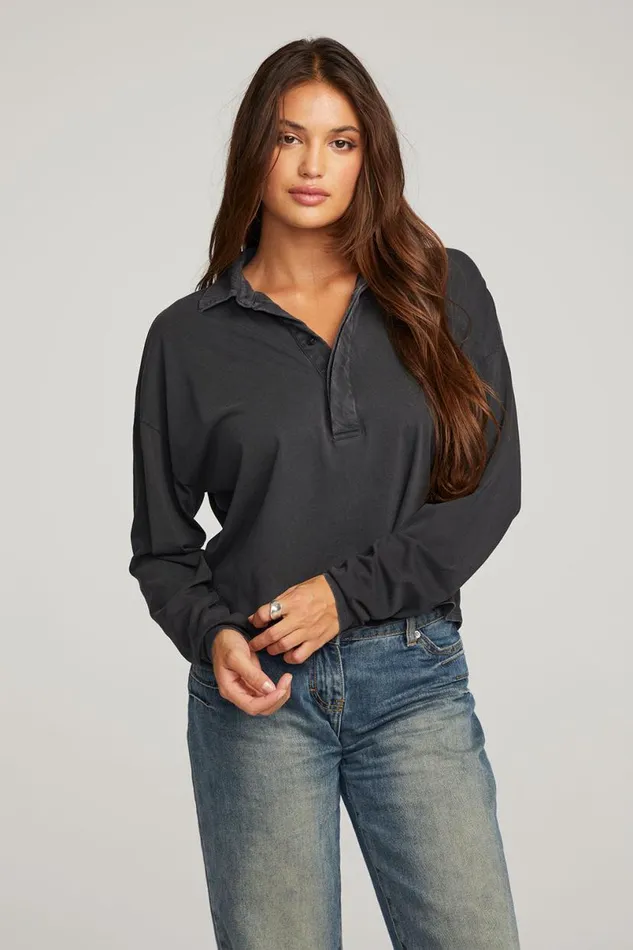 Womens Tops Chaser Brand Miles Licorice Long Sleeve