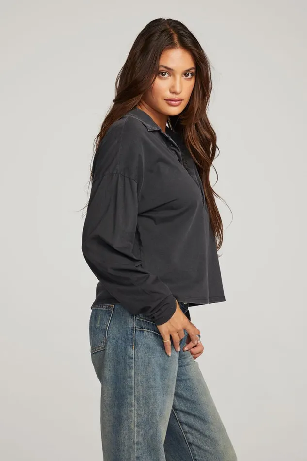Womens Tops Chaser Brand Miles Licorice Long Sleeve