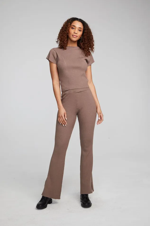 Womens Tops Chaser Brand Nahal Deep Taupe Tee