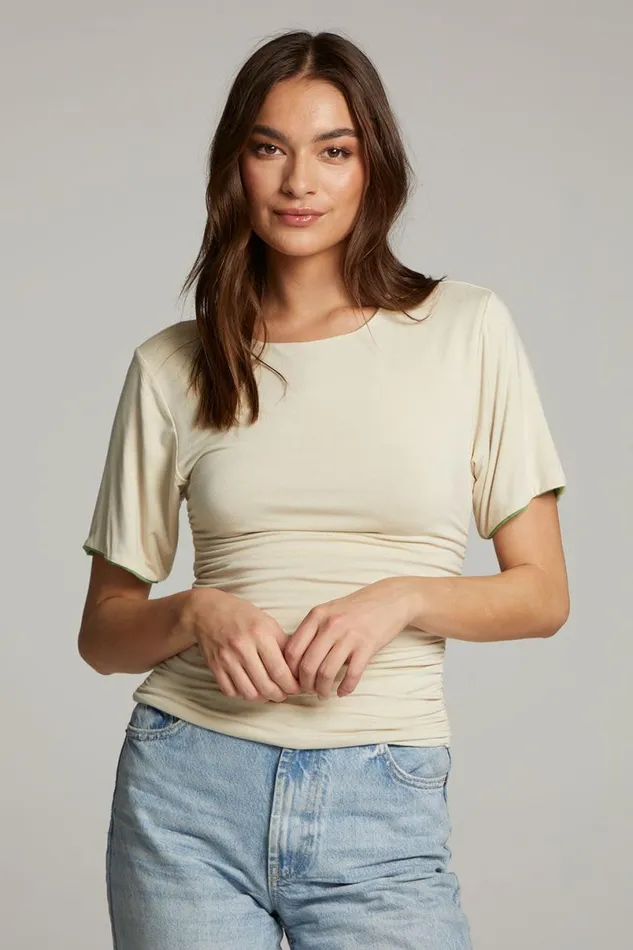 Womens Tops Chaser Brand Ocala Whitecap Grey And Piquant Green Reversible Top