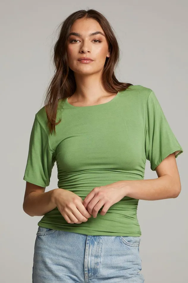 Womens Tops Chaser Brand Ocala Whitecap Grey And Piquant Green Reversible Top