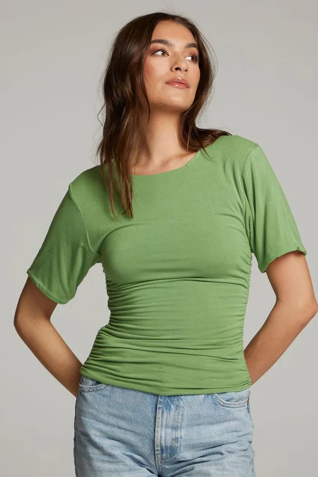 Womens Tops Chaser Brand Ocala Whitecap Grey And Piquant Green Reversible Top