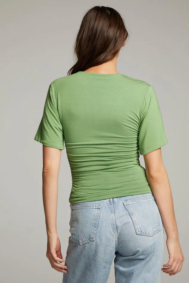 Womens Tops Chaser Brand Ocala Whitecap Grey And Piquant Green Reversible Top