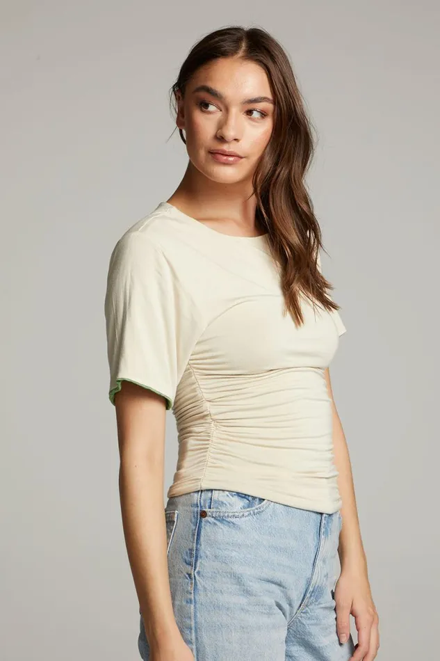 Womens Tops Chaser Brand Ocala Whitecap Grey And Piquant Green Reversible Top