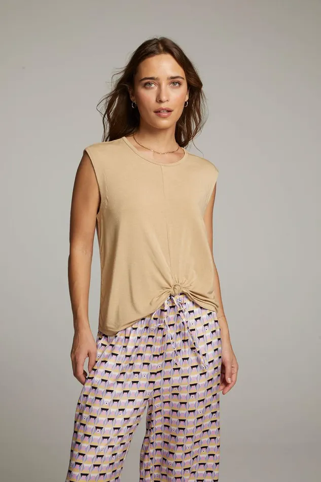 Womens Tops Chaser Brand Ocean Cappuccino Tank