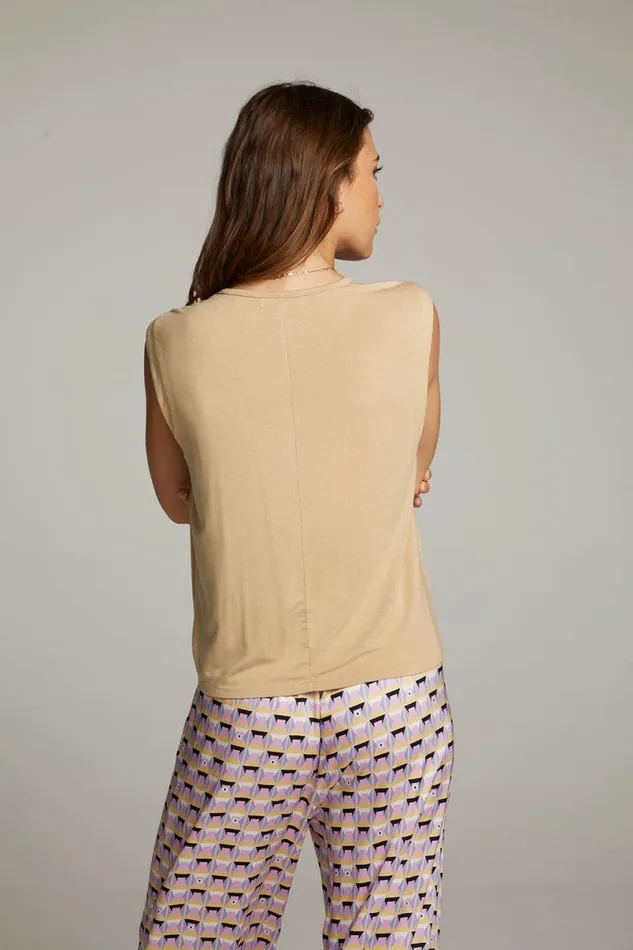 Womens Tops Chaser Brand Ocean Cappuccino Tank