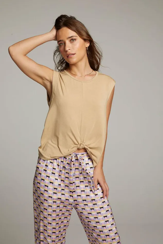 Womens Tops Chaser Brand Ocean Cappuccino Tank