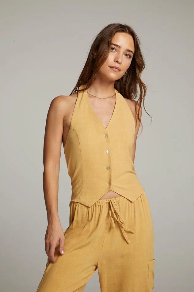 Womens Tops Chaser Brand Orlando Parchment Vest