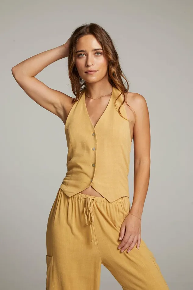 Womens Tops Chaser Brand Orlando Parchment Vest