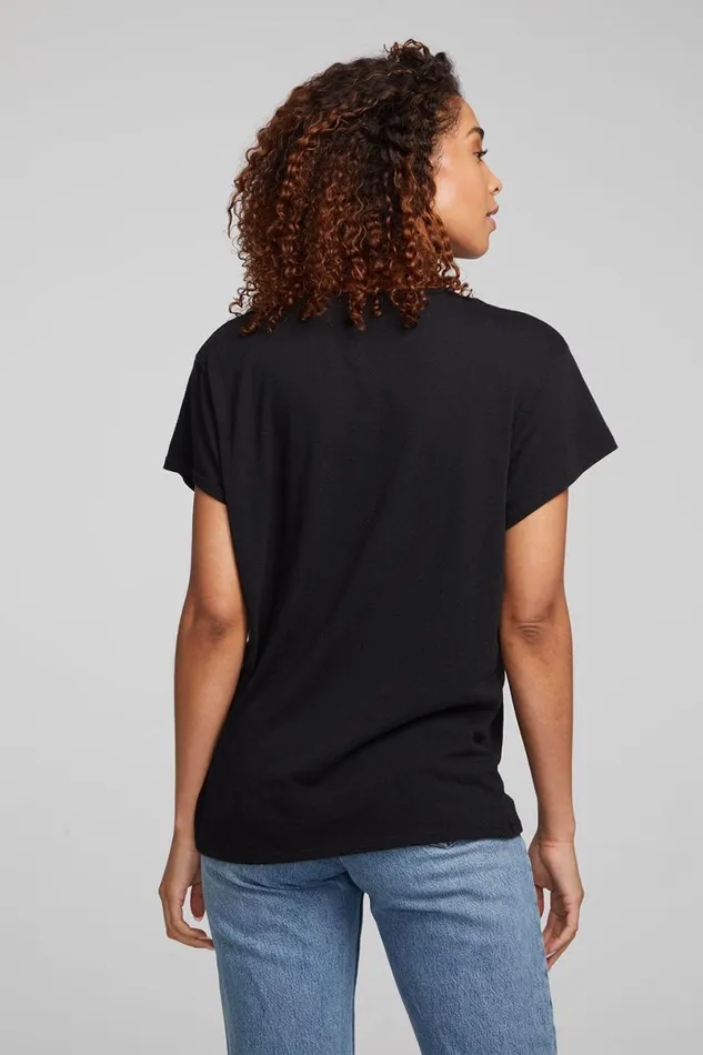 Womens Tops Chaser Brand Spin Paint Skull Tee