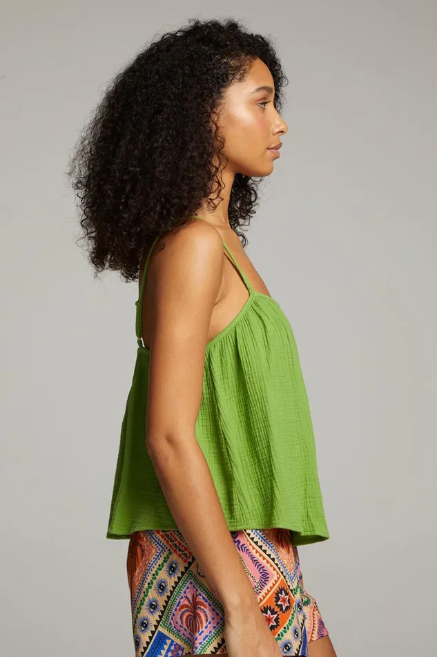 Womens Tops Chaser Brand Tropical Piquant Green Top