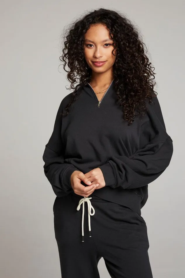 Womens Tops Chaser Brand Walker Licorice Pullover