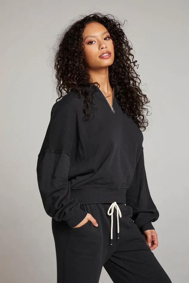 Womens Tops Chaser Brand Walker Licorice Pullover