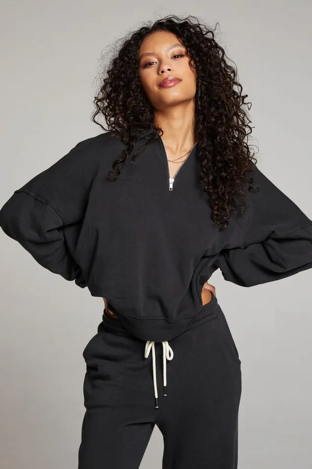 Womens Tops Chaser Brand Walker Licorice Pullover
