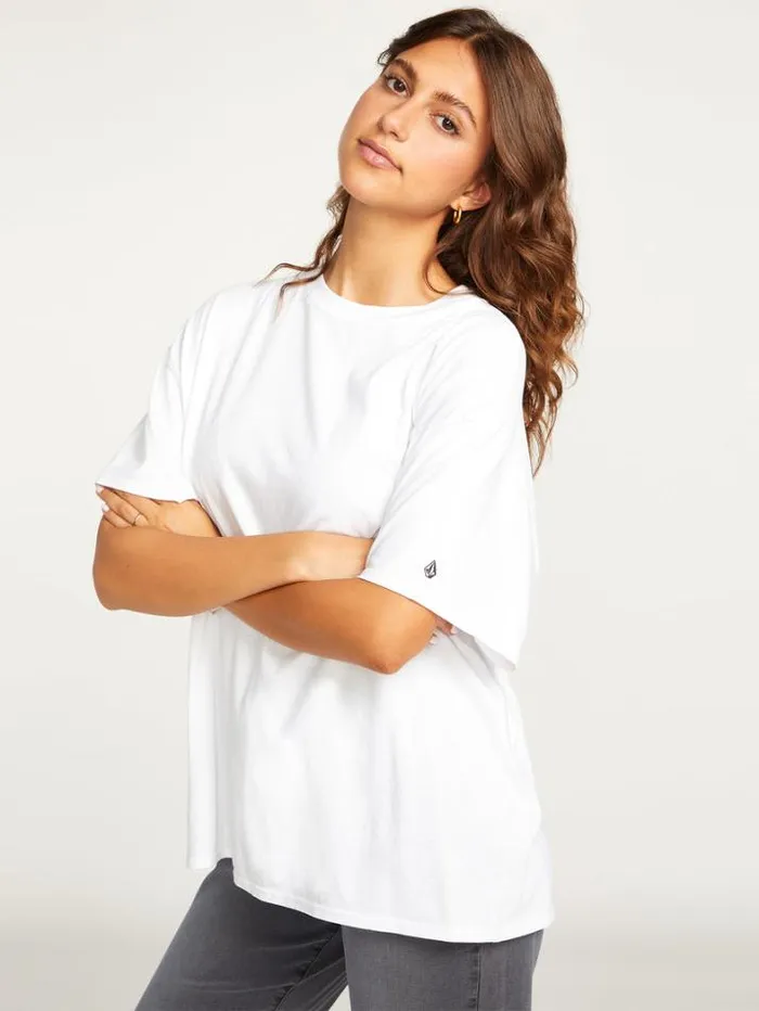 Womens Tops Volcom Stones Throw Solid Short Sleeve Tee 8211 White