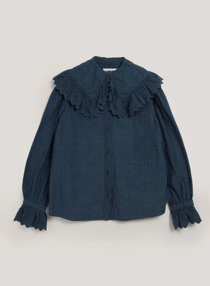 YMC Blossom Shirt Indigo Womens Shirts