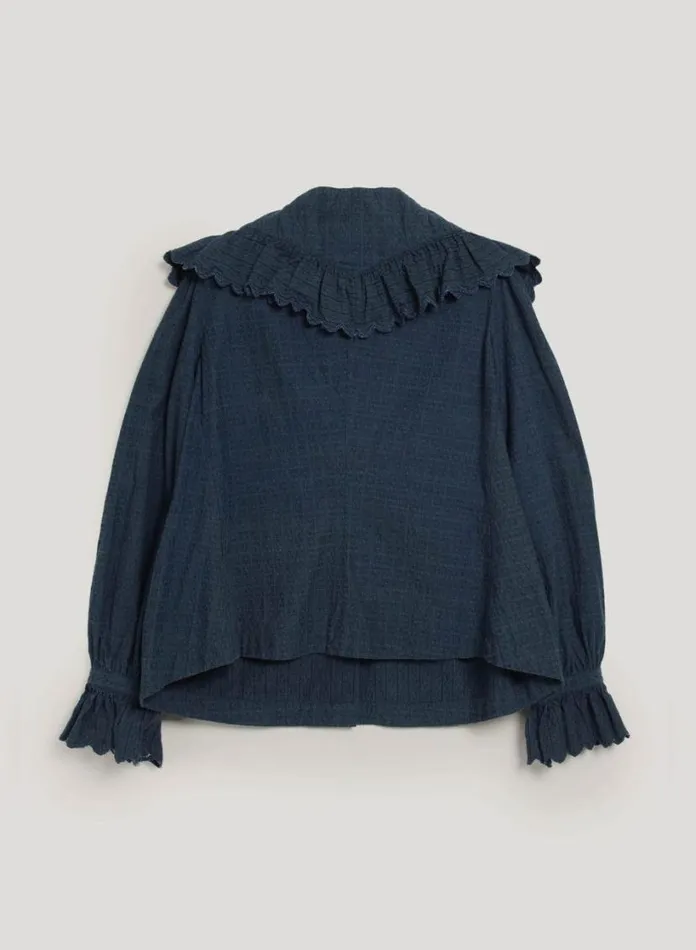 YMC Blossom Shirt Indigo Womens Shirts