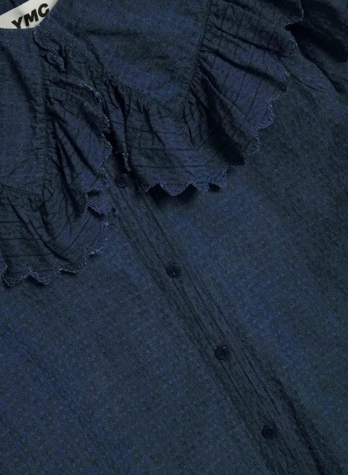 YMC Blossom Shirt Indigo Womens Shirts